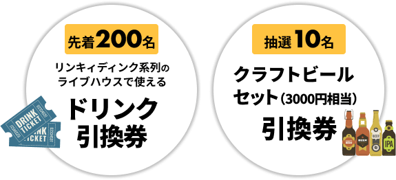 ロックとビールがより楽しめるデジタルチケットをプレゼント!